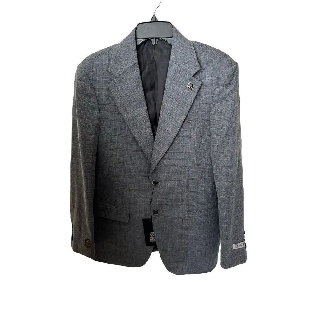 Stacy Adams NWT Men's grey Single Breasted Suit Jacket Blazer Size 38R